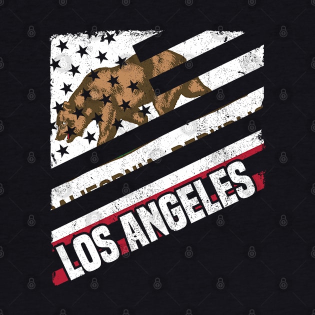 Los Angeles California CA Group City Silhouette Flag by jkshirts